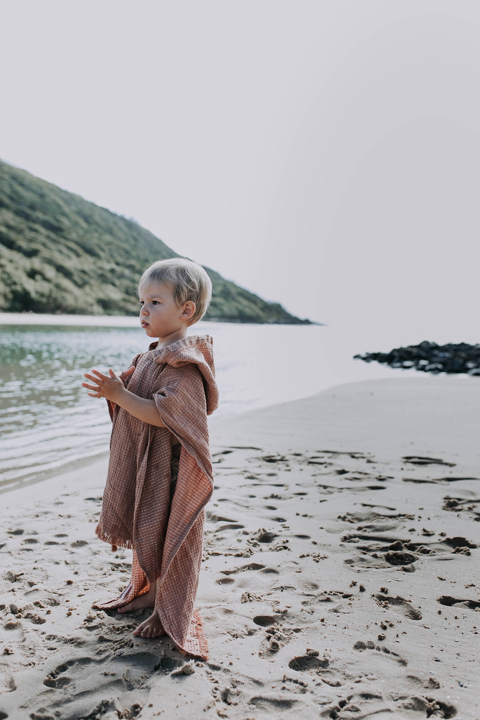 Hooded Poncho Towel - Russet