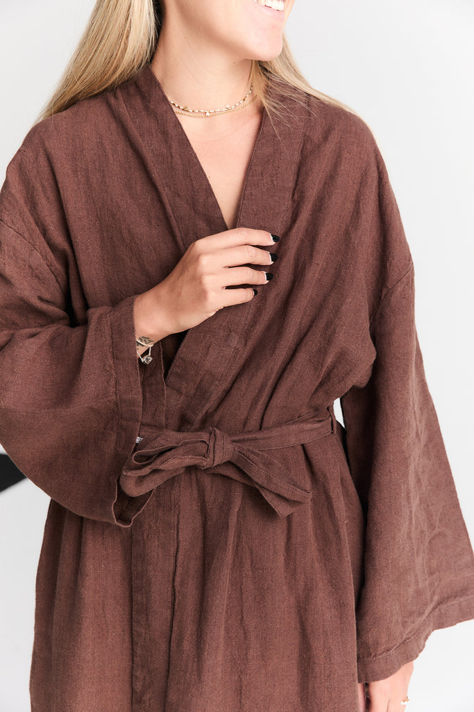 Linen Robe - Coco