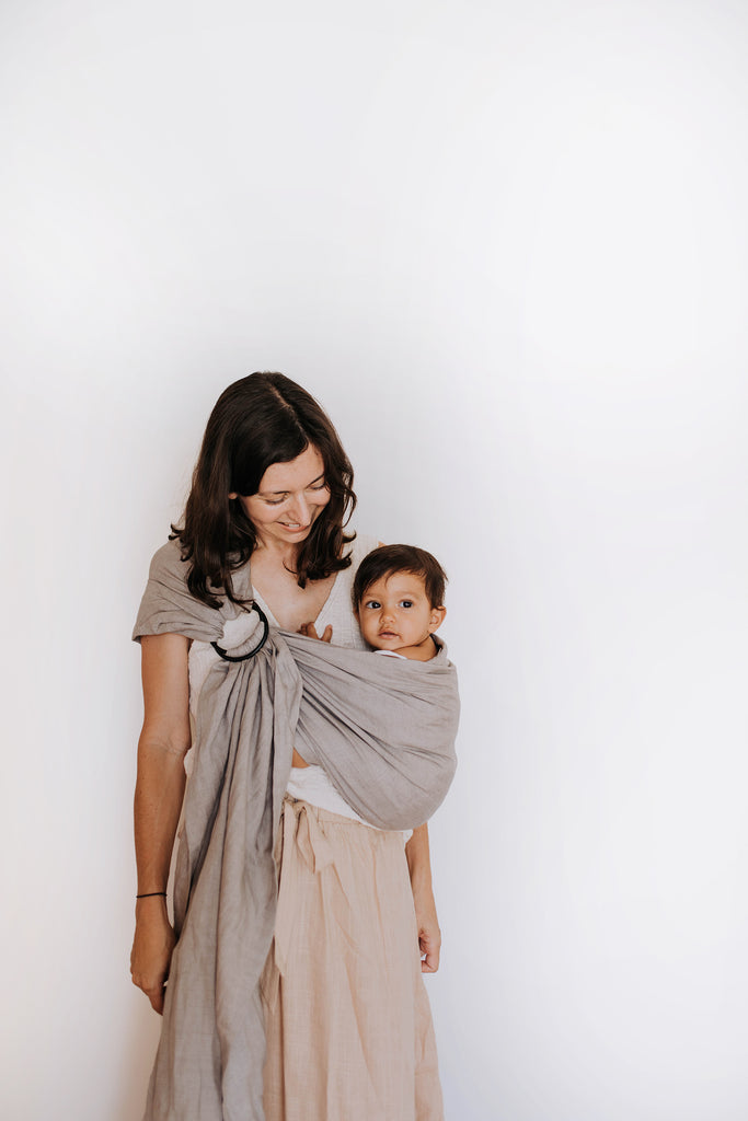 Linen ring store sling baby carrier